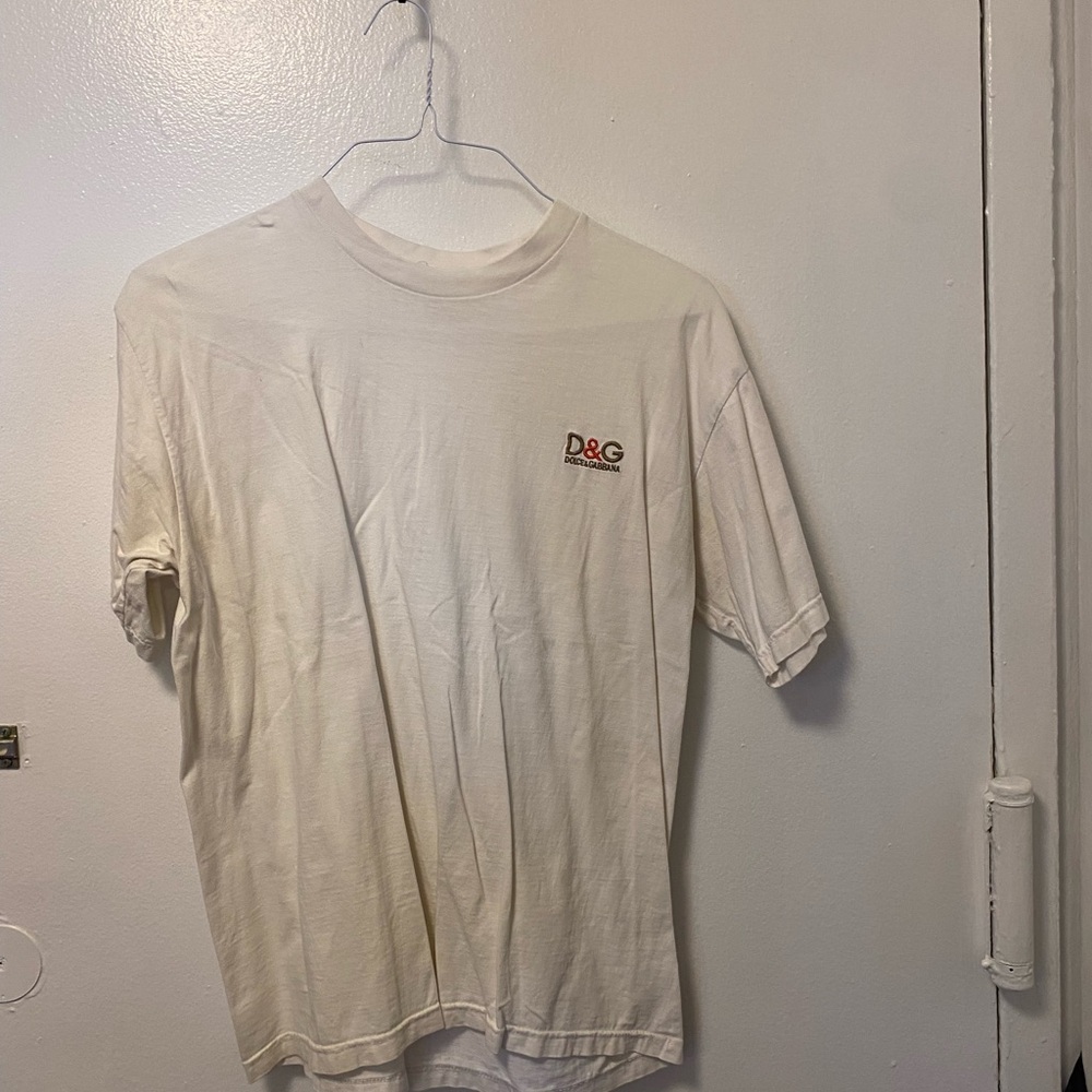 Dolce & Gabbana Men's Cream Short Sleeve Tee